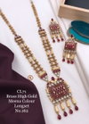 71 CL Designer Brass High Gold Meena Colour Long Set Wholesale Price In Surat
